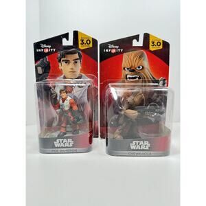 Disney Infinity Star Wars Lot Chewbacca Poe Dameron Power Dics 3.0 Edition